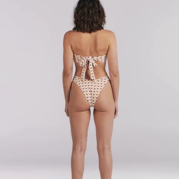 charlie holiday mylo geo print retro bandeau bikini set size small new - Picture 7 of 10